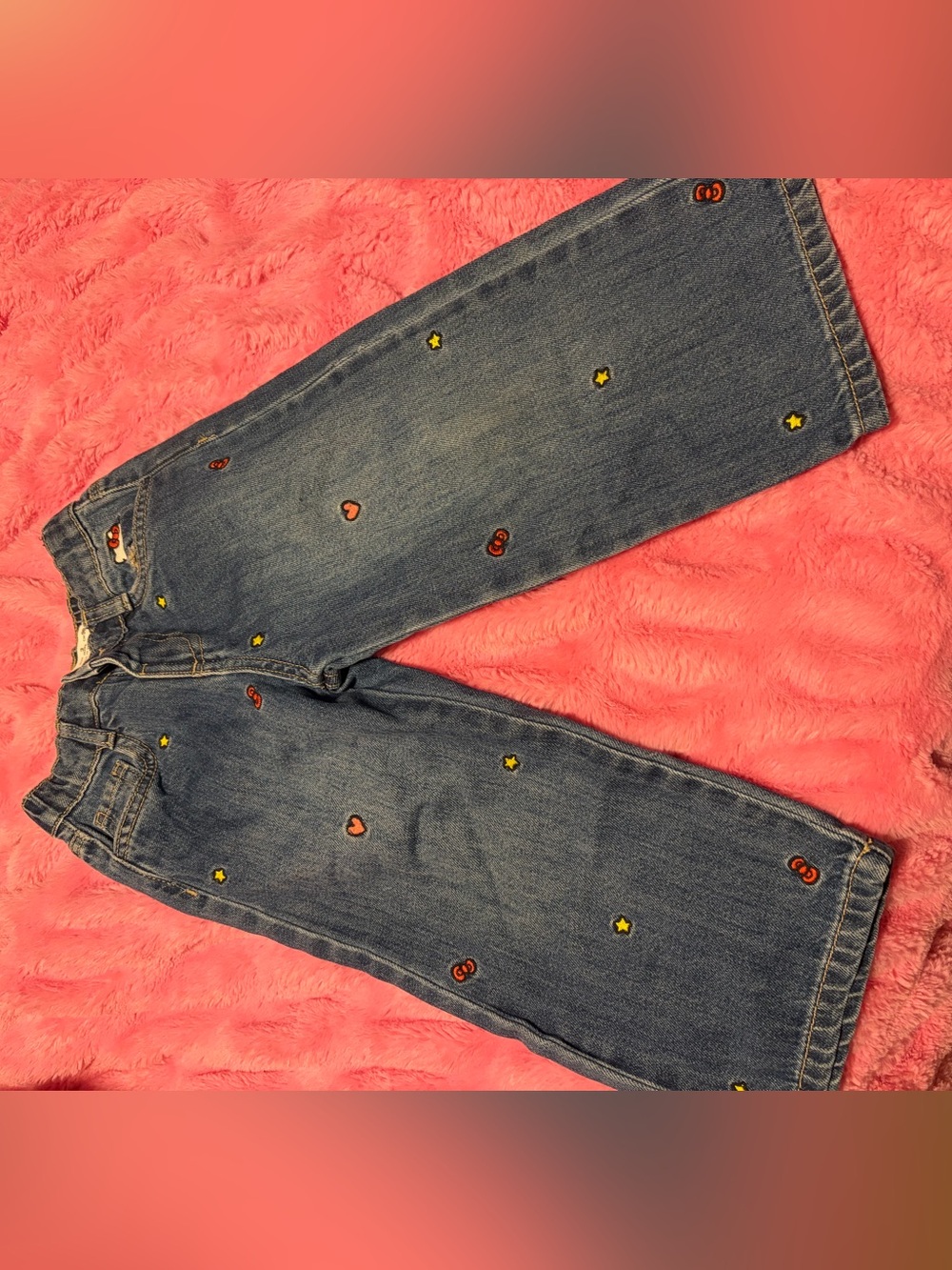 Zara toddler girls , wide leg jeans . Hello kitty